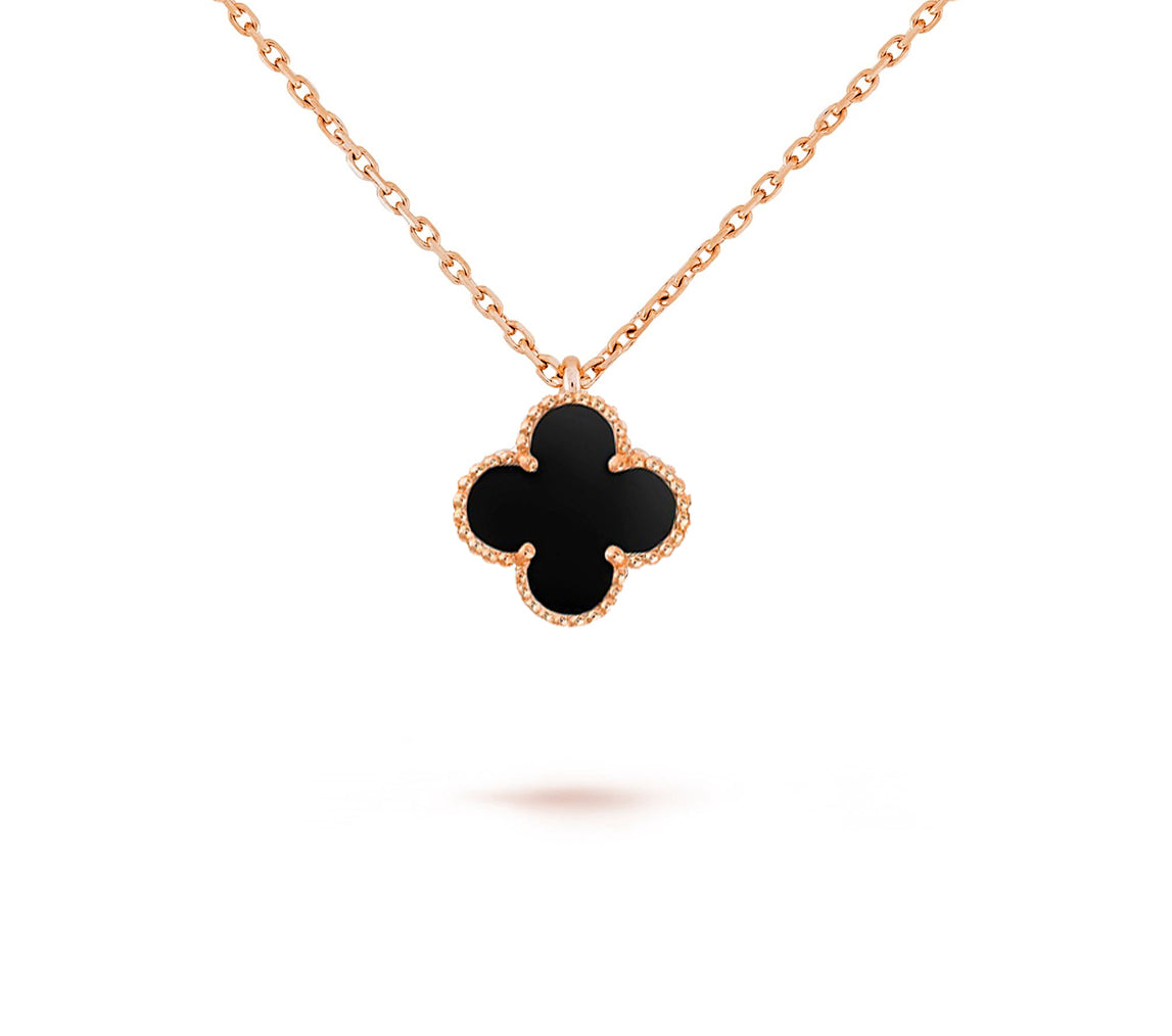 [ElanLuxe Jewelry]CLOVER MINI 9.5MM CARNELIANS NECKLACE COLLECTION