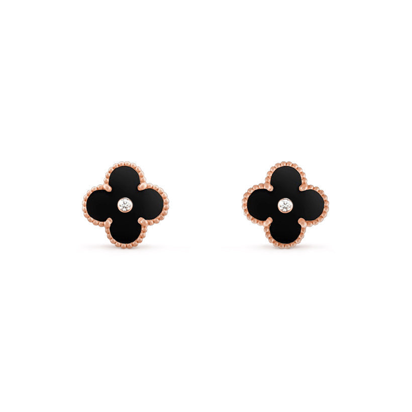 [ElanLuxe Jewelry]CLOVER  15MM DIAMOND EARRINGS COLLECTION