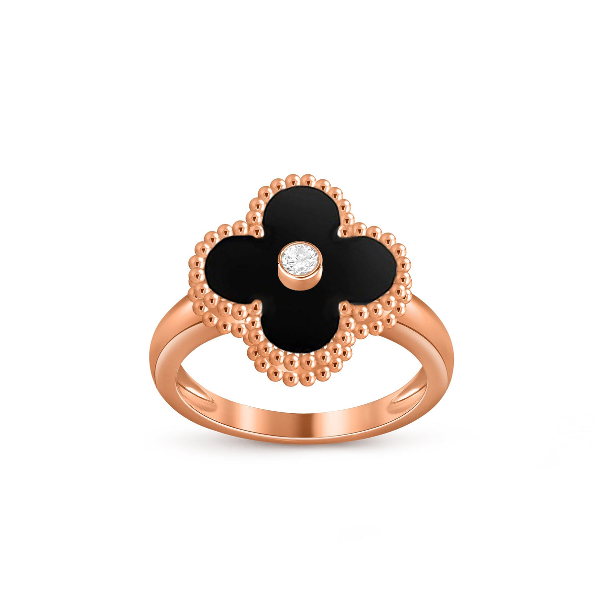 [ElanLuxe Jewelry]CLOVER DIAMOND RING ROSE GOLD COLLECTION