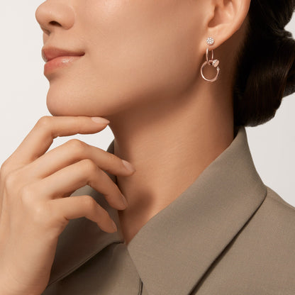 [ElanLuxe Jewelry]JUSTE HALF DIAMOND DOUBLE EARRINGS