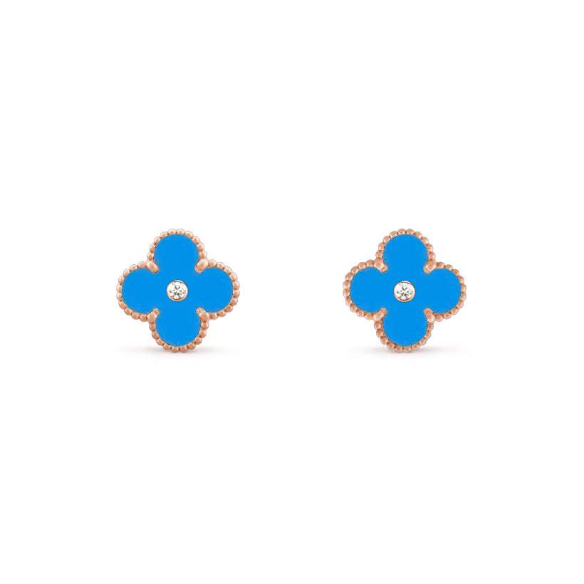 [ElanLuxe Jewelry]CLOVER  15MM DIAMOND EARRINGS COLLECTION