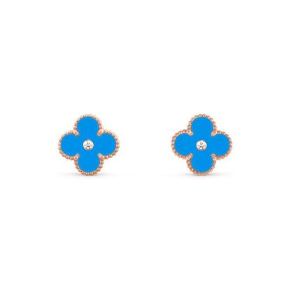 [ElanLuxe Jewelry]CLOVER  15MM DIAMOND EARRINGS COLLECTION