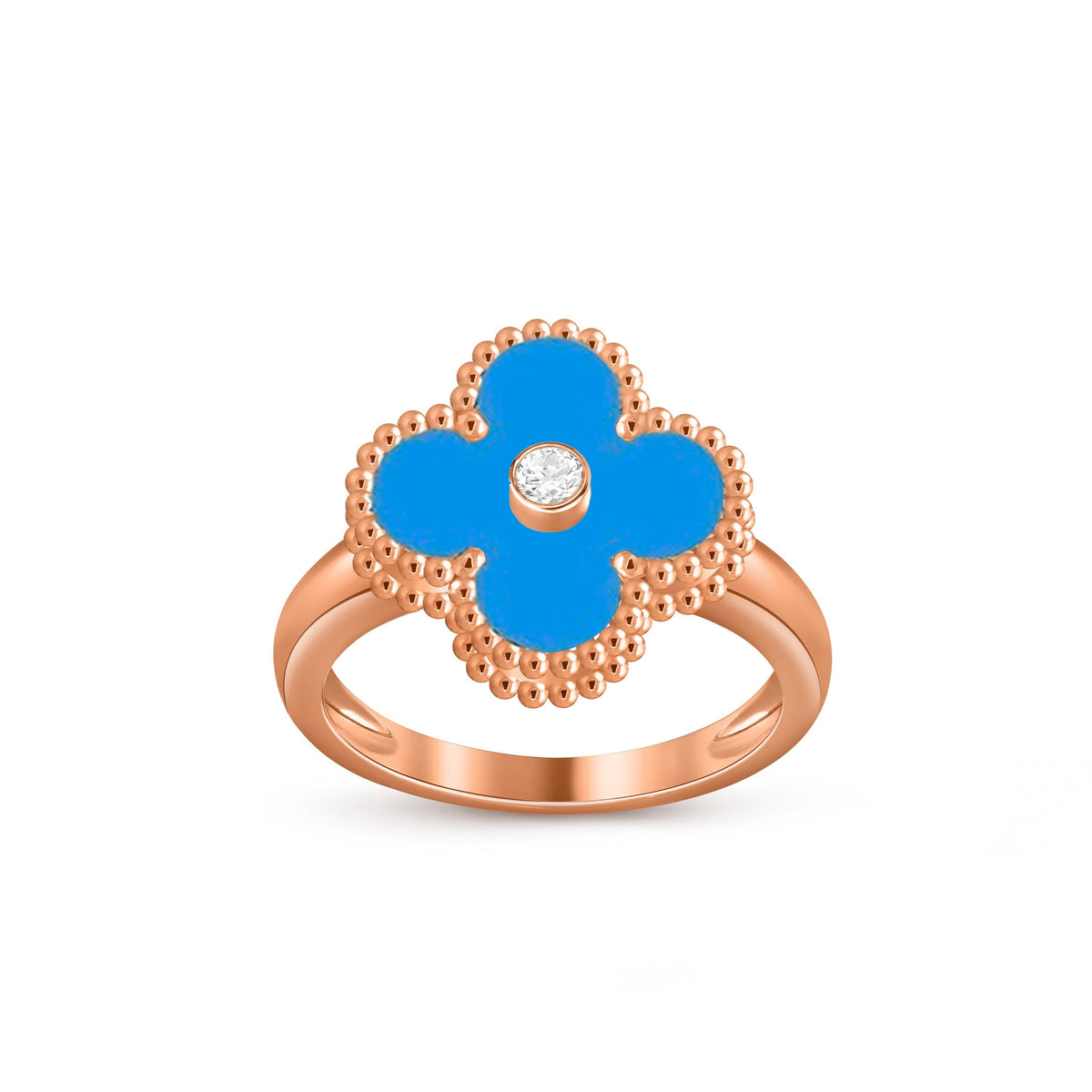 [ElanLuxe Jewelry]CLOVER DIAMOND RING ROSE GOLD COLLECTION