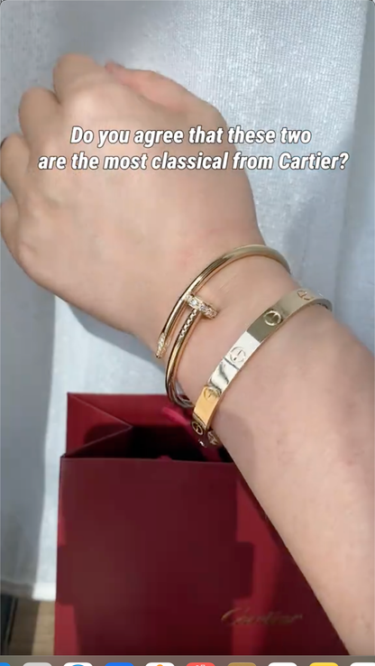 [ElanLuxe Jewelry] LOVE Classic & JUSTE Diamond Bracelet Stack Set