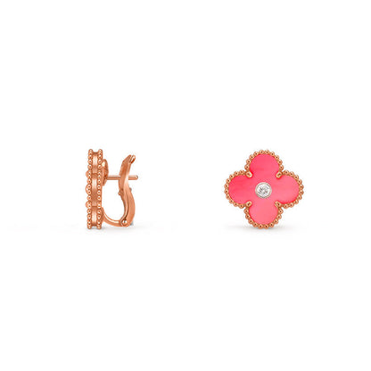 [ElanLuxe Jewelry]CLOVER 15MM MOP DIAMOND EARRINGS COLLECTION
