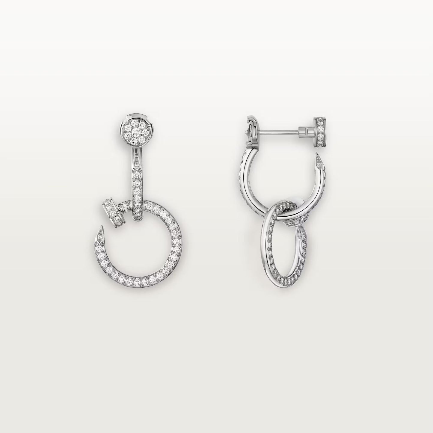 [ElanLuxe Jewelry]JUSTE FULL DIAMOND DOUBLE EARRINGS