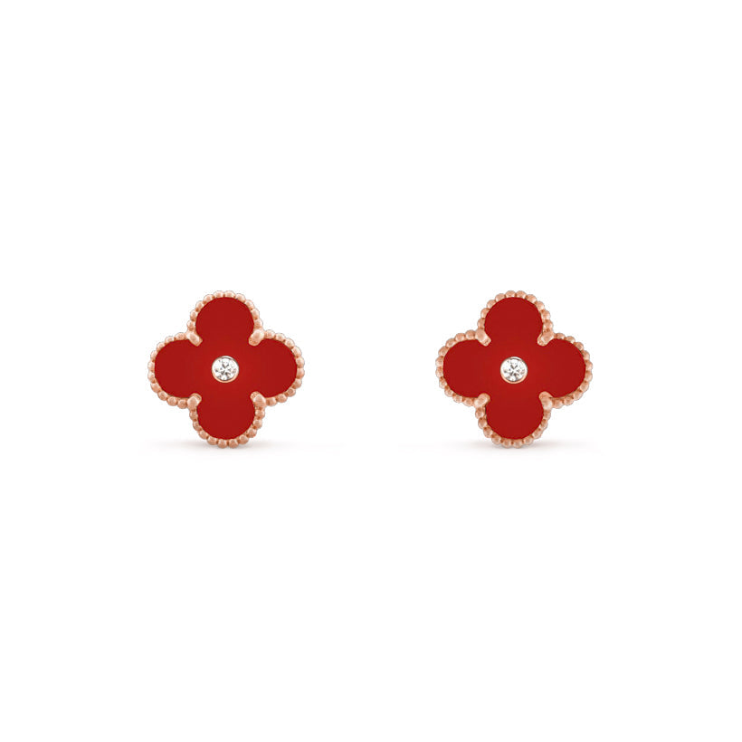 [ElanLuxe Jewelry]CLOVER  15MM DIAMOND EARRINGS COLLECTION