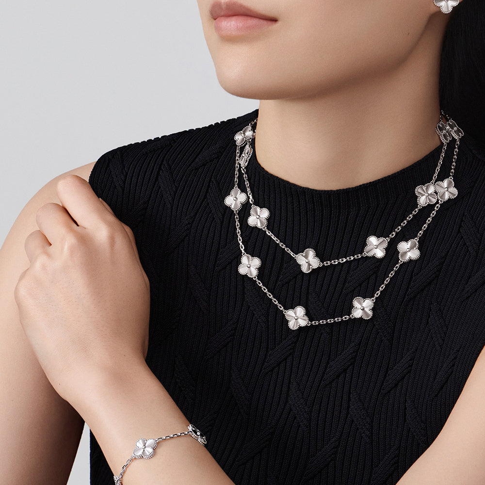 [ElanLuxe Jewelry]CLOVER 20 MOTIFS DIAMOND SILVER