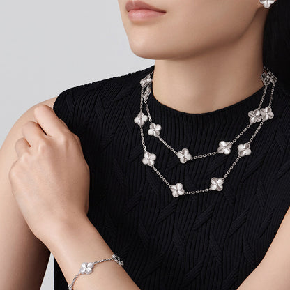 [ElanLuxe Jewelry]CLOVER 20 MOTIFS DIAMOND SILVER