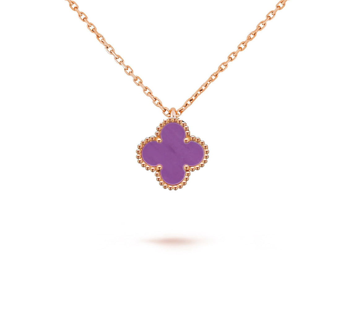 [ElanLuxe Jewelry]CLOVER MINI 9.5MM CARNELIANS NECKLACE COLLECTION