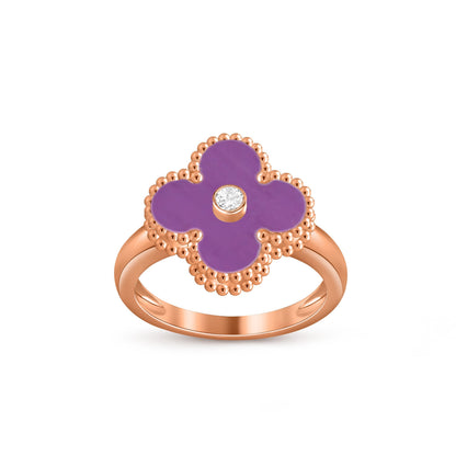 [ElanLuxe Jewelry]CLOVER DIAMOND RING ROSE GOLD COLLECTION