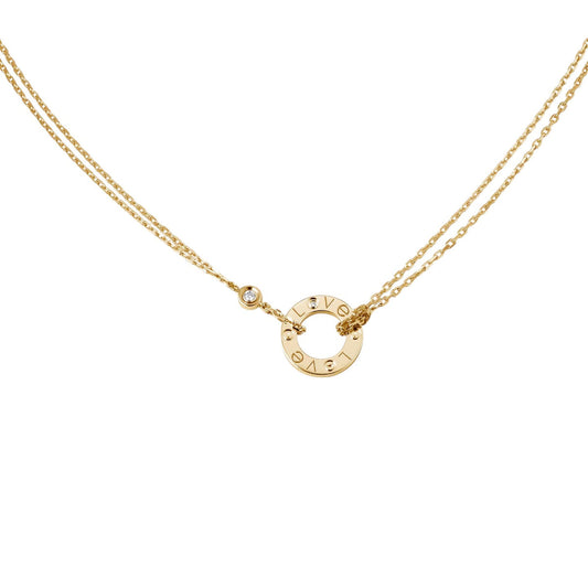 [ElanLuxe Jewelry]LOVE NECKLACE 16MM 2 DIAMONDS
