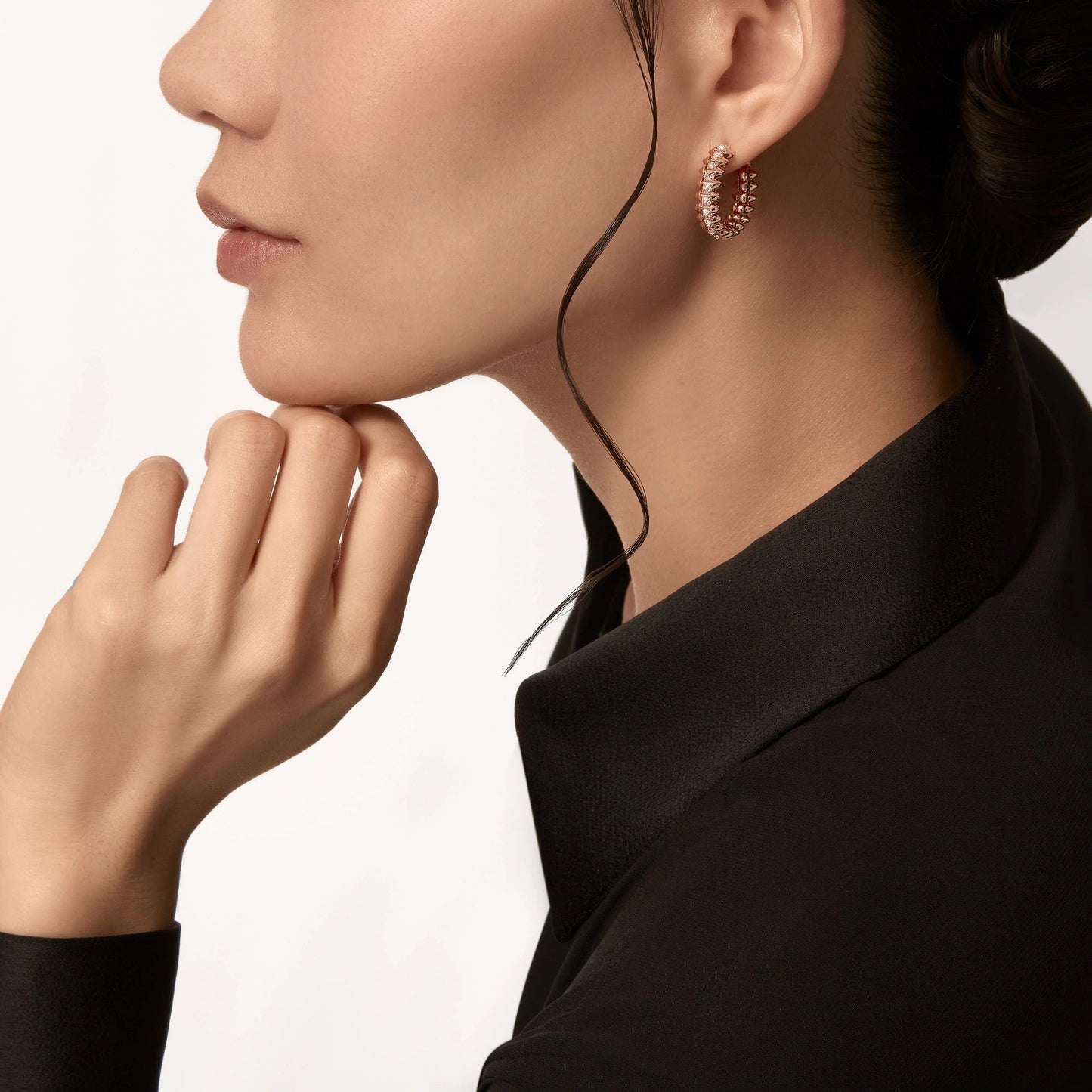 [ElanLuxe Jewelry]CLASH FULL DIAMOND MEDIUM EARRINGS