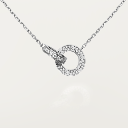 [ElanLuxe Jewelry]LOVE  FULL DIAMOND PENDANT NECKLACE