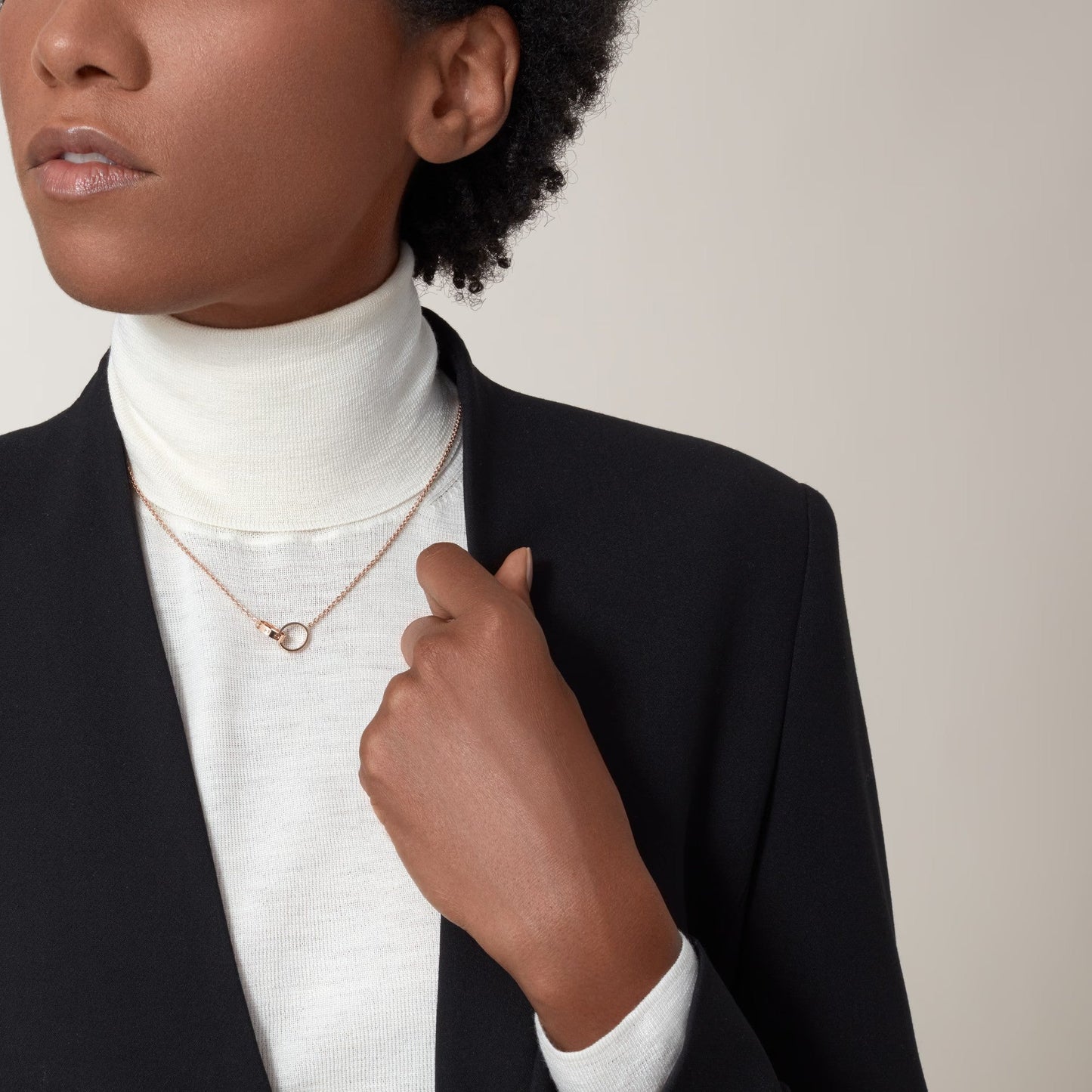 [ElanLuxe Jewelry]LOVE DOUBLE RING NECKLACE
