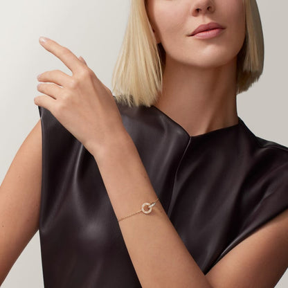 [ElanLuxe Jewelry]LOVE DOUBLE RING FULL DIAMOND BRACELET