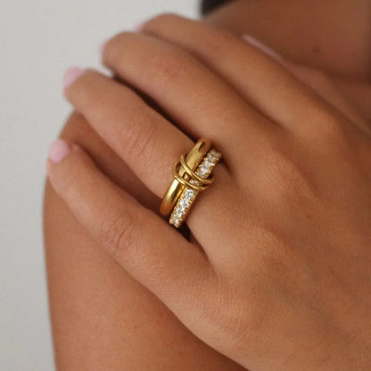 [ElanLuxe]Alison Stacked Diamond Ring