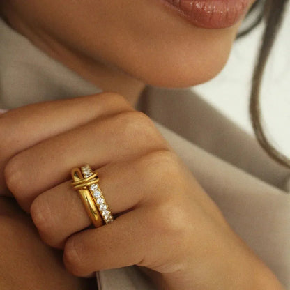 [ElanLuxe]Alison Stacked Diamond Ring