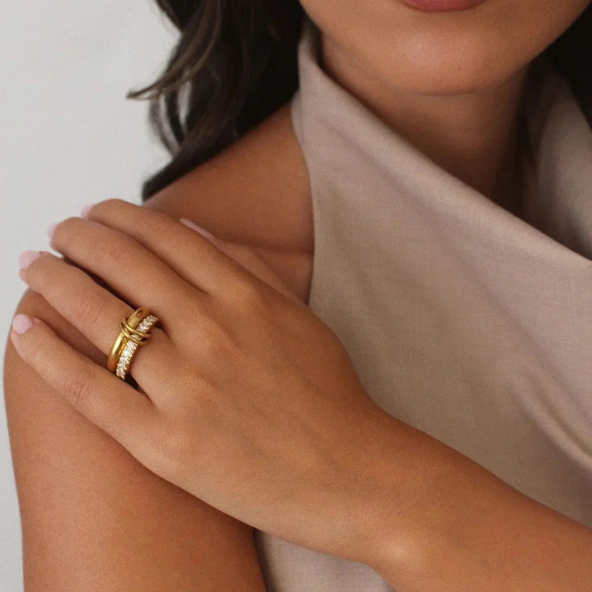 [ElanLuxe]Alison Stacked Diamond Ring