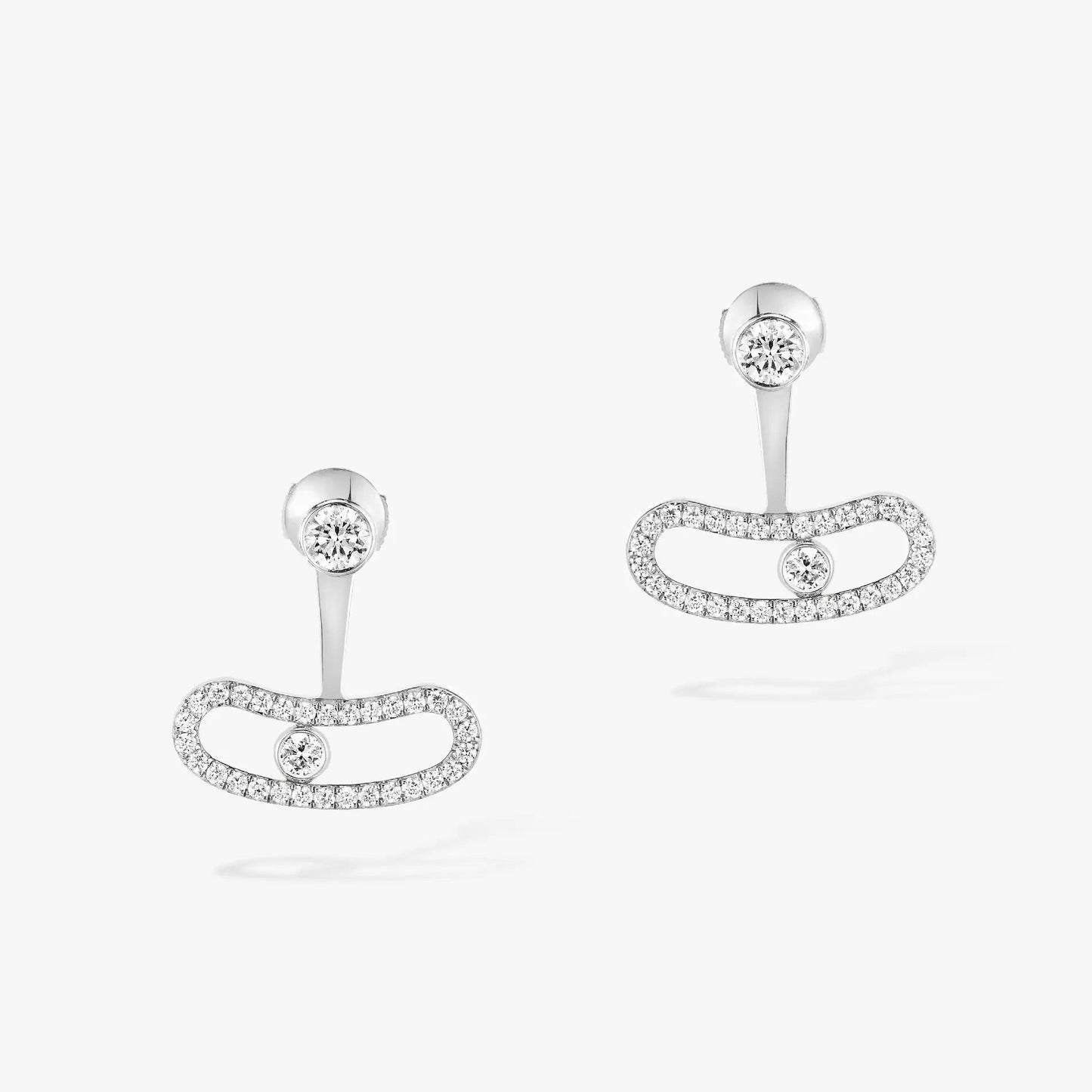 [ElanLuxe Jewelry]MOVE UNO SILVER DIAMOND EARRINGS