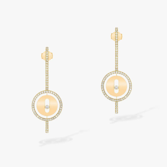 [ElanLuxe Jewelry]LUCKY MOVE ARROW PINK GOLD DIAMOND EARRINGS