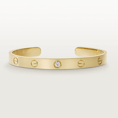 [ElanLuxe Jewelry]LOVE BRACELET 6.1MM 1 DIAMOND OPEN CUFF