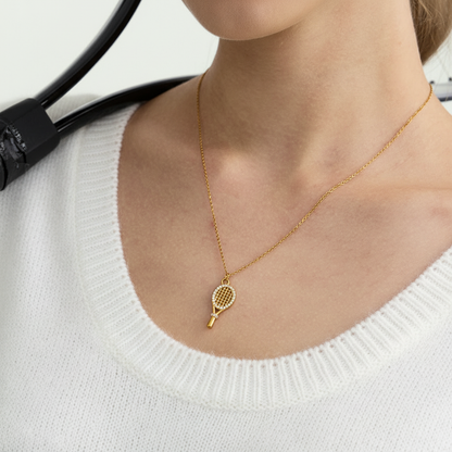 [ElanLuxe]Aces Gold Tennis Pendant
