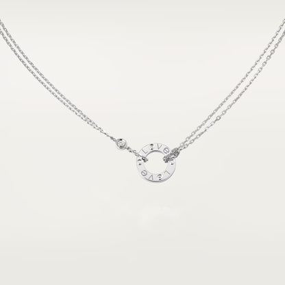 [ElanLuxe Jewelry]LOVE NECKLACE 16MM 2 DIAMONDS