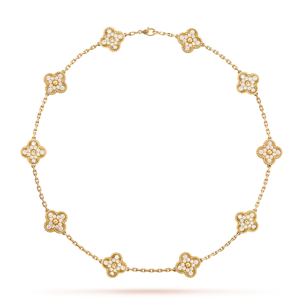 [ElanLuxe Jewelry]CLOVER 10 MOTIFS DIAMOND NECKLACE