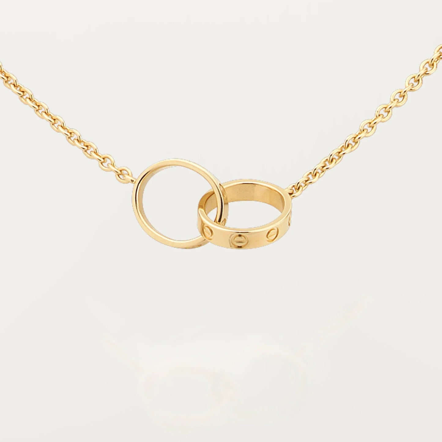 [ElanLuxe Jewelry]LOVE DOUBLE RING NECKLACE