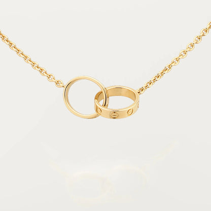 [ElanLuxe Jewelry]LOVE DOUBLE RING NECKLACE
