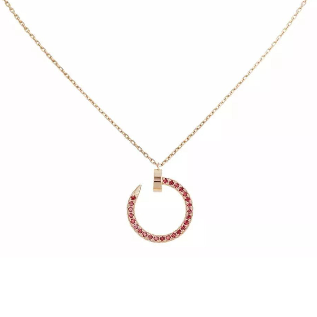 [ElanLuxe Jewelry]JUSTE NECKLACE RED FULL DIAMONDS