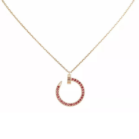 [ElanLuxe Jewelry]JUSTE NECKLACE RED FULL DIAMONDS