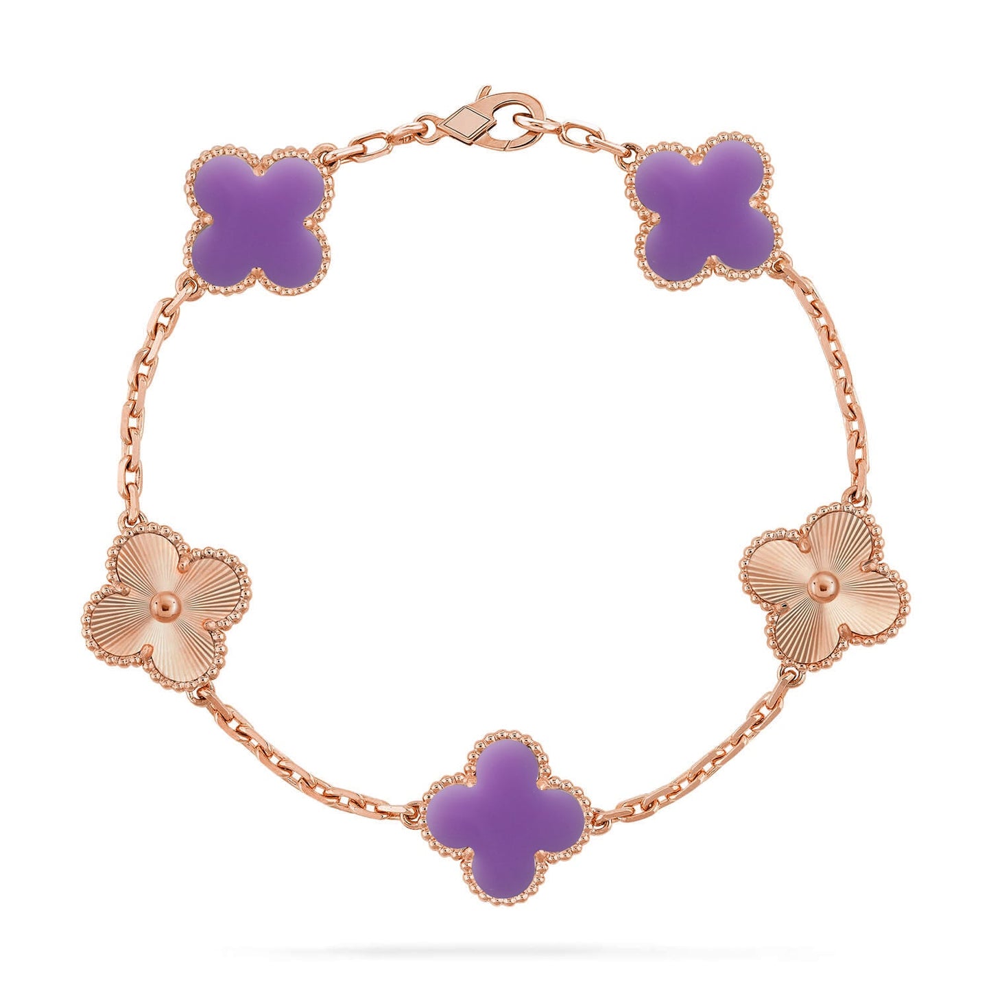[ElanLuxe Jewelry]CLOVER 5 MOTIF LIGHT PURPLE BRACELET COLLECTION