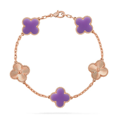 [ElanLuxe Jewelry]CLOVER 5 MOTIF LIGHT PURPLE BRACELET COLLECTION