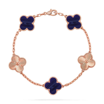 [ElanLuxe Jewelry]CLOVER 5 MOTIF PURPLE STRIPES BRACELET COLLECTION