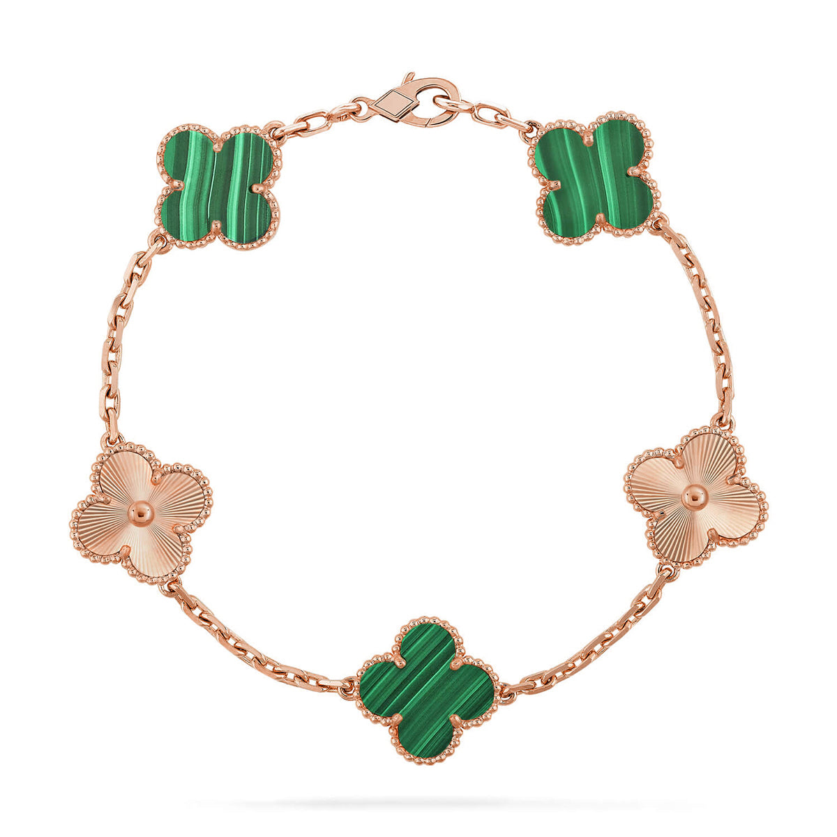 [ElanLuxe Jewelry] CLOVER 5 MOTIF MALACHITE BRACELET COLLECTION