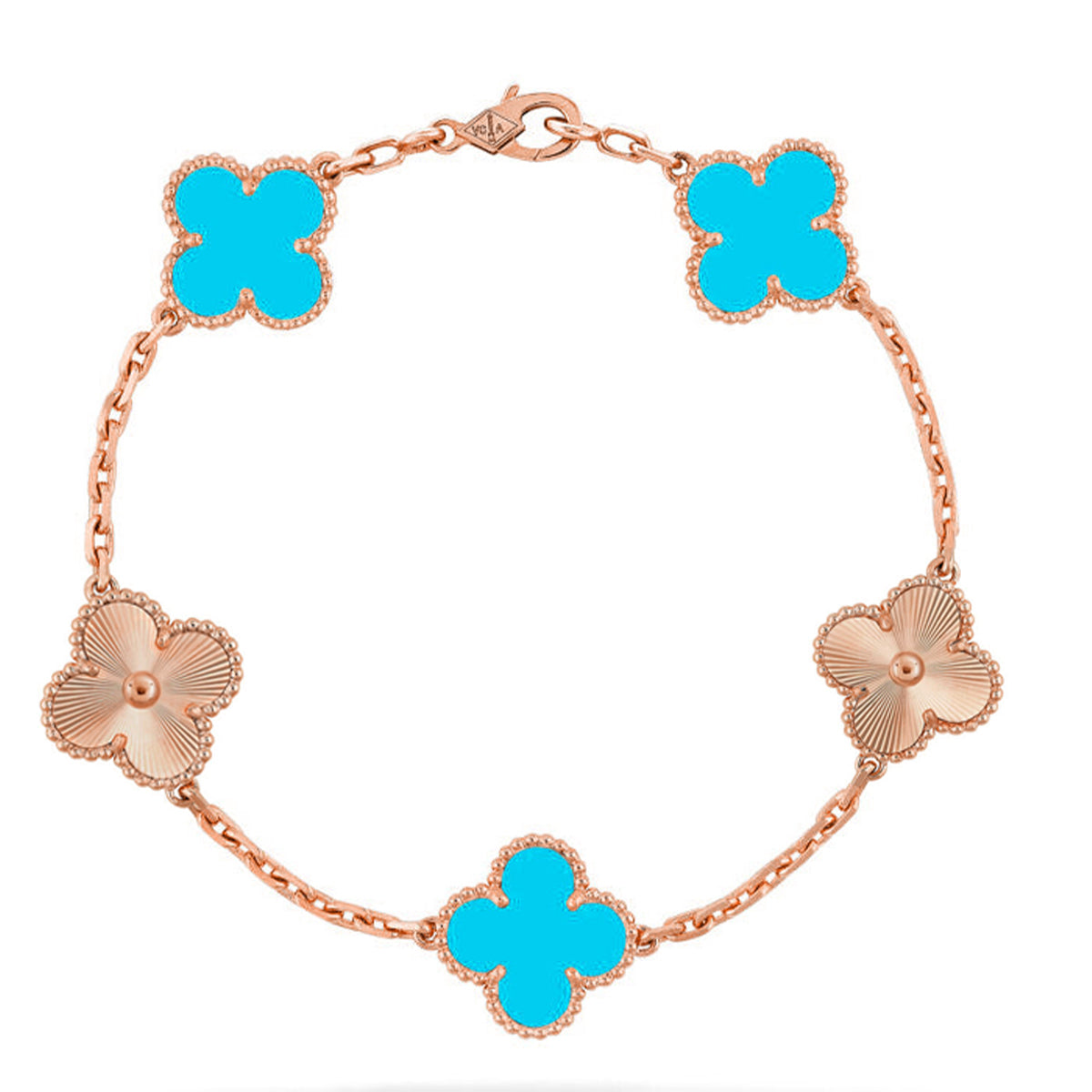 [ElanLuxe Jewelry] CLOVER 5 MOTIF TURQUOISE BRACELET COLLECTION