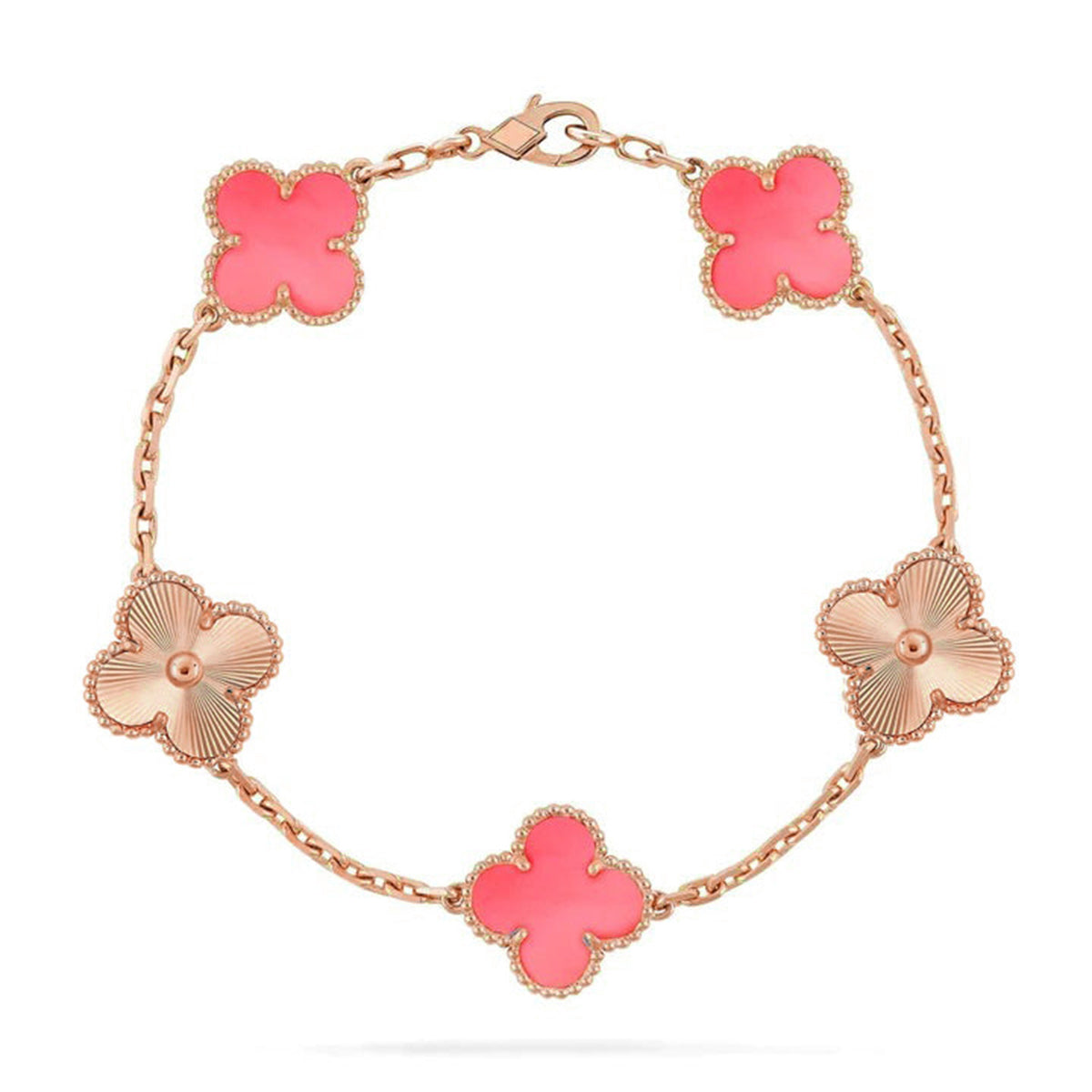 [ElanLuxe Jewelry] CLOVER 5 MOTIFS  PINK MOP BRACELET COLLECTION