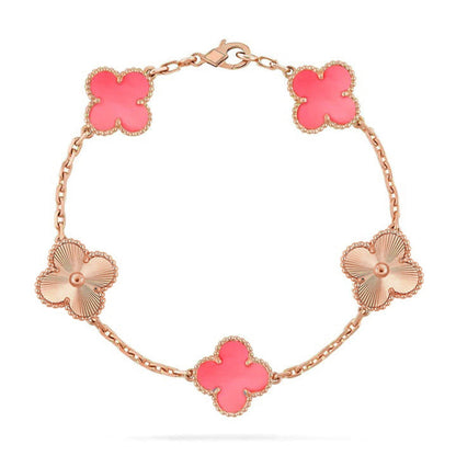 [ElanLuxe Jewelry] CLOVER 5 MOTIFS  PINK MOP BRACELET COLLECTION
