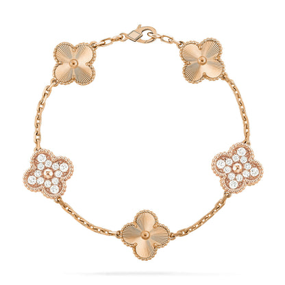 [ElanLuxe Jewelry] CLOVER 5 MOTIF LASER BRACELET COLLECTION