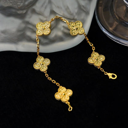 [ElanLuxe Jewelry]CLOVER 5 MOTIFS BRONZING BRACELET
