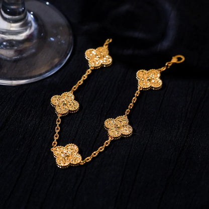 [ElanLuxe Jewelry]CLOVER 5 MOTIFS BRONZING BRACELET