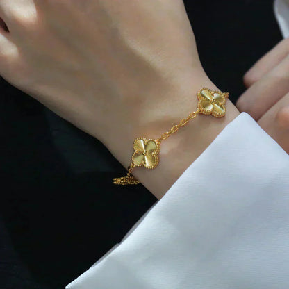 [ElanLuxe Jewelry]CLOVER 5 FLOWERS LASER BRACELET