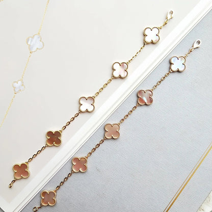 [ElanLuxe Jewelry]CLOVER 5 PINK MOP BRACELET