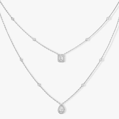 [ElanLuxe Jewelry]Diamond Necklace My Twin 2 Rows
