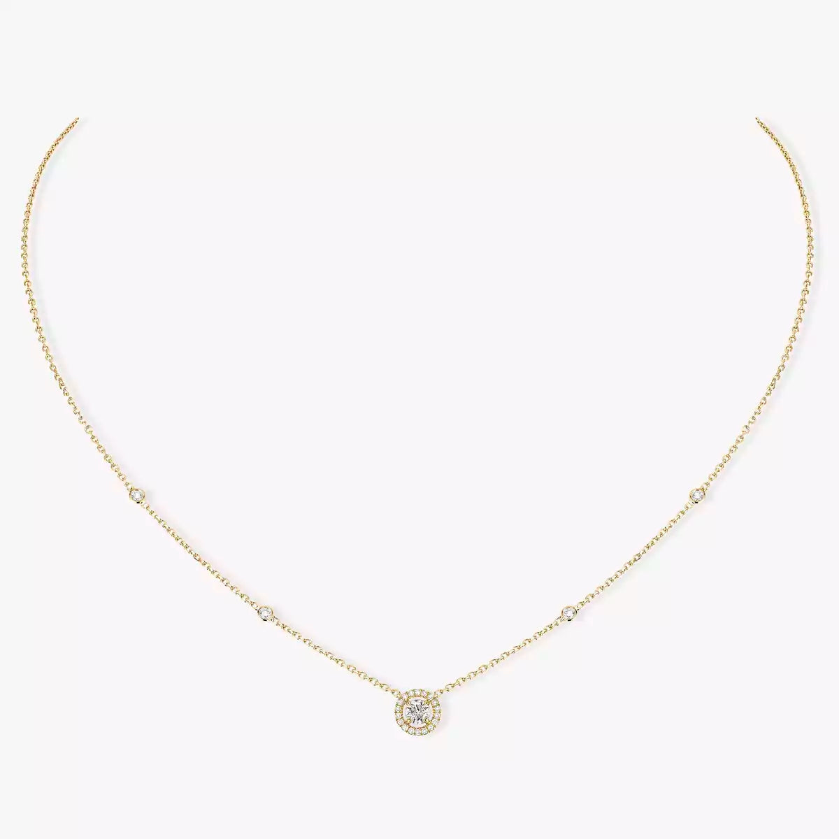 [ElanLuxe Jewelry]Diamond Necklace 0,20ct Brilliant Shape Joy
