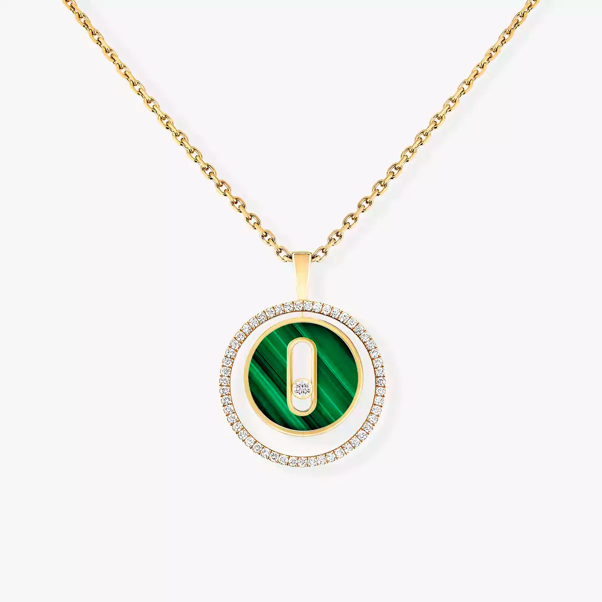 [ElanLuxe Jewelry]Lucky Move Diamond Necklace in Rose Gold and White Mother-of-Pearl
