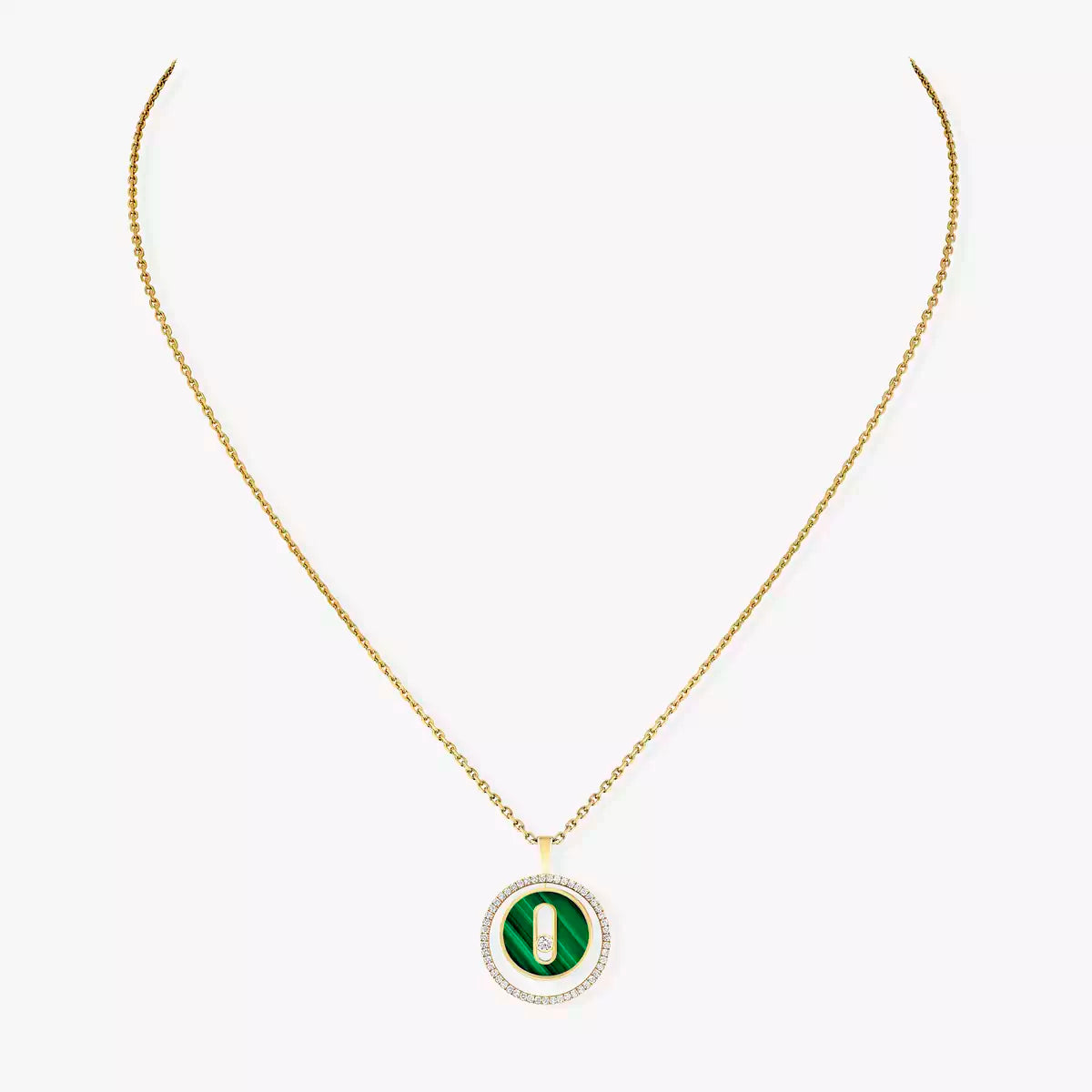 [ElanLuxe Jewelry]Lucky Move Diamond Necklace in Rose Gold and White Mother-of-Pearl