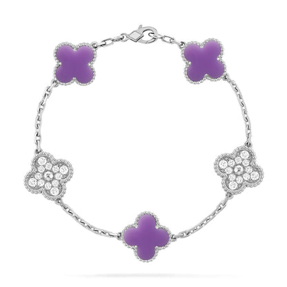 [ElanLuxe Jewelry]CLOVER 5 MOTIF LIGHT PURPLE BRACELET COLLECTION